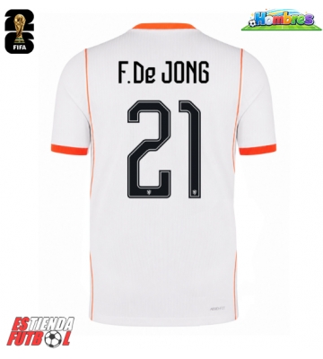 Países Bajos Frenkie de Jong #21 Segunda Equipación Mundial 2026 Manga Corta